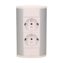 GNIAZDO MEBLOWE 2X2P+Z, SCHUKO, BIAŁO-SREBRNE ORNO GNIAZDO MEBLOWE 2X2P+Z, SCHUKO, BIAŁO-SREBRNE ORNO
