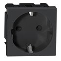 NOEN GS, GNIAZDO MODUŁOWE 45X45MM 1X2P+Z, TYP F SCHUKO, 16A 250V, CZARNE ORNO