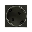 NOEN GS, GNIAZDO MODUŁOWE 45X45MM KĄTOWE - 45° 1X2P+Z, TYP F SCHUKO, 16A 250V, CZARNE ORNO