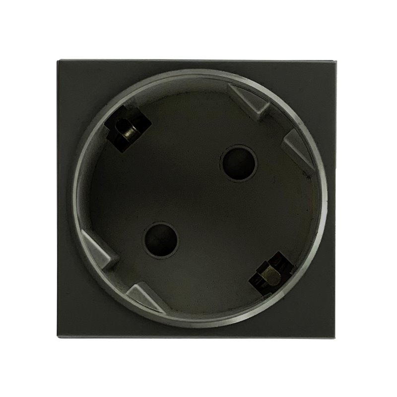 NOEN GS, GNIAZDO MODUŁOWE 45X45MM KĄTOWE - 45° 1X2P+Z, TYP F SCHUKO, 16A 250V, CZARNE ORNO