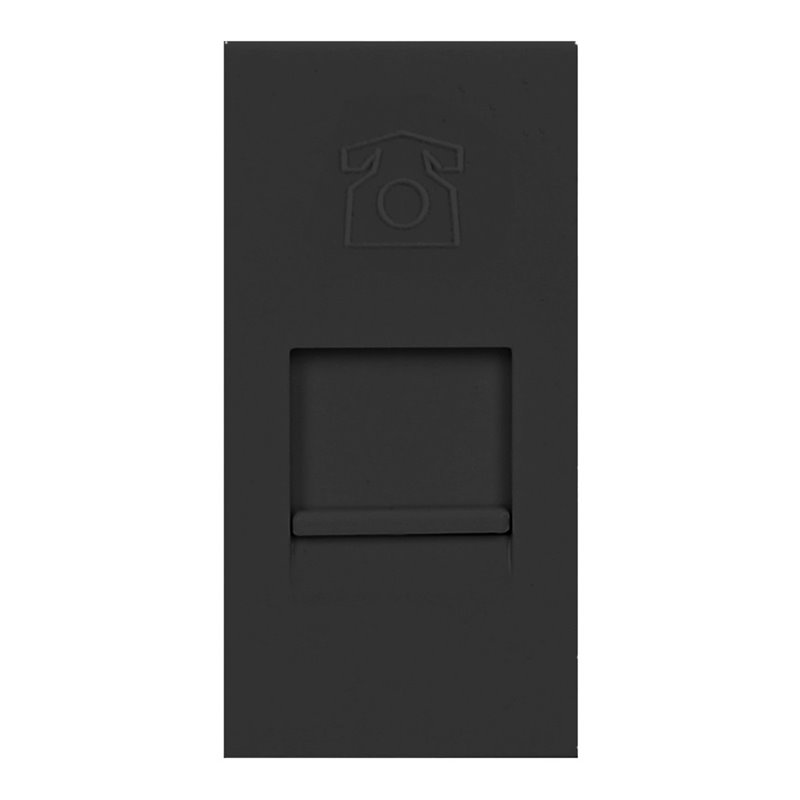NOEN RJ11, GNIAZDO MODUŁOWE 22,5X45MM TELEFONICZNE RJ11, CZARNE ORNO