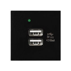 NOEN USB X 2, PODWÓJNY PORT MODUŁOWY 45X45MM Z ŁADOWARKĄ USB, 2,1A 5V DC, CZARNY ORNO NOEN USB X 2, PODWÓJNY PORT MODUŁOWY 45X45MM Z ŁADOWARKĄ USB, 2,1A 5V DC, CZARNY ORNO