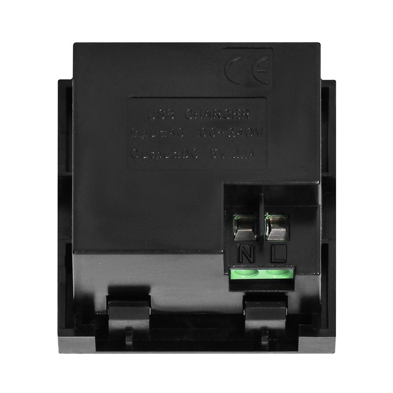 NOEN USB X 2, PODWÓJNY PORT MODUŁOWY 45X45MM Z ŁADOWARKĄ USB, 2,1A 5V DC, CZARNY ORNO NOEN USB X 2, PODWÓJNY PORT MODUŁOWY 45X45MM Z ŁADOWARKĄ USB, 2,1A 5V DC, CZARNY ORNO