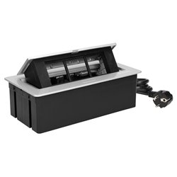NOEN KASETA MEBLOWA WPUSZCZANA W BLAT ZE ZINTEGROWANĄ RAMKĄ PCV NA GNIAZDA MODUŁOWE 3 X 45X45MM LUB 6 X 22,5X45MM, PRZEWÓD 1,5M, NOEN KASETA MEBLOWA WPUSZCZANA W BLAT ZE ZINTEGROWANĄ RAMKĄ PCV NA GNIAZDA MODUŁOWE 3 X 45X45MM LUB 6 X 22,5X45MM, PRZEWÓD 1,5M,