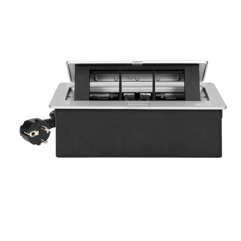 NOEN KASETA MEBLOWA WPUSZCZANA W BLAT ZE ZINTEGROWANĄ RAMKĄ PCV NA GNIAZDA MODUŁOWE 3 X 45X45MM LUB 6 X 22,5X45MM, PRZEWÓD 1,5M, NOEN KASETA MEBLOWA WPUSZCZANA W BLAT ZE ZINTEGROWANĄ RAMKĄ PCV NA GNIAZDA MODUŁOWE 3 X 45X45MM LUB 6 X 22,5X45MM, PRZEWÓD 1,5M,