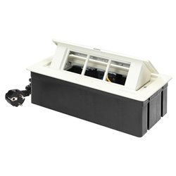 NOEN KASETA MEBLOWA WPUSZCZANA W BLAT ZE ZINTEGROWANĄ RAMKĄ PCV NA GNIAZDA MODUŁOWE 3 X 45X45MM LUB 6 X 22,5X45MM, PRZEWÓD 1,5M, NOEN KASETA MEBLOWA WPUSZCZANA W BLAT ZE ZINTEGROWANĄ RAMKĄ PCV NA GNIAZDA MODUŁOWE 3 X 45X45MM LUB 6 X 22,5X45MM, PRZEWÓD 1,5M,