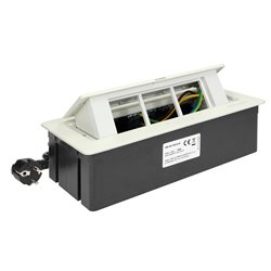 NOEN KASETA MEBLOWA WPUSZCZANA W BLAT ZE ZINTEGROWANĄ RAMKĄ PCV NA GNIAZDA MODUŁOWE 3 X 45X45MM LUB 6 X 22,5X45MM, PRZEWÓD 1,5M, NOEN KASETA MEBLOWA WPUSZCZANA W BLAT ZE ZINTEGROWANĄ RAMKĄ PCV NA GNIAZDA MODUŁOWE 3 X 45X45MM LUB 6 X 22,5X45MM, PRZEWÓD 1,5M,