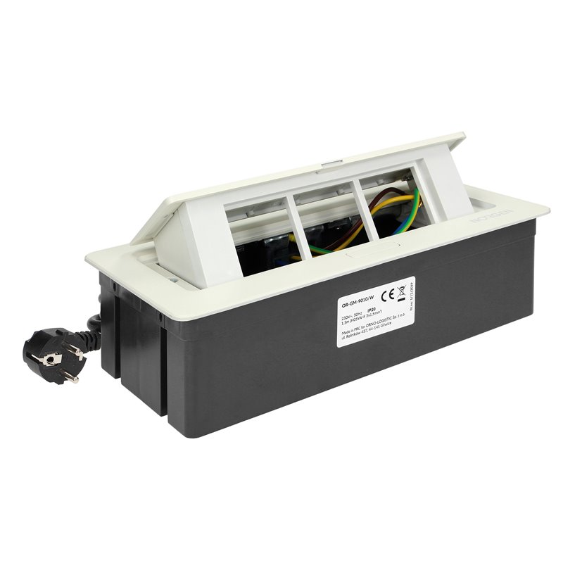 NOEN KASETA MEBLOWA WPUSZCZANA W BLAT ZE ZINTEGROWANĄ RAMKĄ PCV NA GNIAZDA MODUŁOWE 3 X 45X45MM LUB 6 X 22,5X45MM, PRZEWÓD 1,5M, NOEN KASETA MEBLOWA WPUSZCZANA W BLAT ZE ZINTEGROWANĄ RAMKĄ PCV NA GNIAZDA MODUŁOWE 3 X 45X45MM LUB 6 X 22,5X45MM, PRZEWÓD 1,5M,
