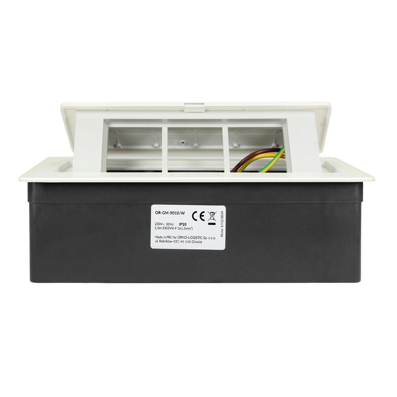 NOEN KASETA MEBLOWA WPUSZCZANA W BLAT ZE ZINTEGROWANĄ RAMKĄ PCV NA GNIAZDA MODUŁOWE 3 X 45X45MM LUB 6 X 22,5X45MM, PRZEWÓD 1,5M, NOEN KASETA MEBLOWA WPUSZCZANA W BLAT ZE ZINTEGROWANĄ RAMKĄ PCV NA GNIAZDA MODUŁOWE 3 X 45X45MM LUB 6 X 22,5X45MM, PRZEWÓD 1,5M,