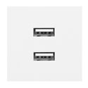 NOEN USB X 2, PODWÓJNY PORT MODUŁOWY 45X45MM Z ŁADOWARKĄ USB, 2,1A 5V DC, BIAŁY ORNO