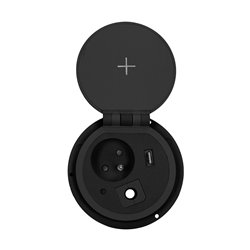 GNIAZDO MEBLOWE O8CM WPUSZCZANE W BLAT Z ŁADOWARKĄ INDUKCYJNĄ, ŁADOWARKĄ USB, PRZELOTKĄ KABLOWĄ I PRZEWODEM 2M, 1X2P+Z, 1XUSB 2, GNIAZDO MEBLOWE O8CM WPUSZCZANE W BLAT Z ŁADOWARKĄ INDUKCYJNĄ, ŁADOWARKĄ USB, PRZELOTKĄ KABLOWĄ I PRZEWODEM 2M, 1X2P+Z, 1XUSB 2,