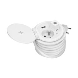 GNIAZDO MEBLOWE O8CM WPUSZCZANE W BLAT Z ŁADOWARKĄ INDUKCYJNĄ, ŁADOWARKĄ USB, PRZELOTKĄ KABLOWĄ I PRZEWODEM 2M, 1X2P+Z, 1XUSB 2, GNIAZDO MEBLOWE O8CM WPUSZCZANE W BLAT Z ŁADOWARKĄ INDUKCYJNĄ, ŁADOWARKĄ USB, PRZELOTKĄ KABLOWĄ I PRZEWODEM 2M, 1X2P+Z, 1XUSB 2,