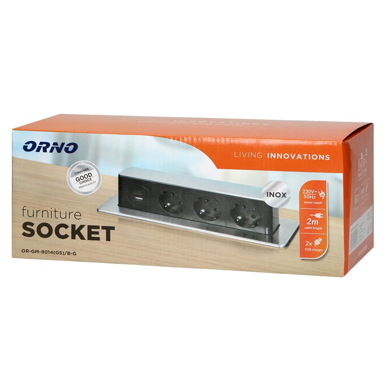 GNIAZDO MEBLOWE WYSUWANE Z BLATU Z PŁASKIM FREZOWANYM RANTEM, ŁADOWARKĄ USB I PRZEWODEM 2M, 3 GNIAZDA TYP F, 2 X USB (TYP A + C GNIAZDO MEBLOWE WYSUWANE Z BLATU Z PŁASKIM FREZOWANYM RANTEM, ŁADOWARKĄ USB I PRZEWODEM 2M, 3 GNIAZDA TYP F, 2 X USB (TYP A + C