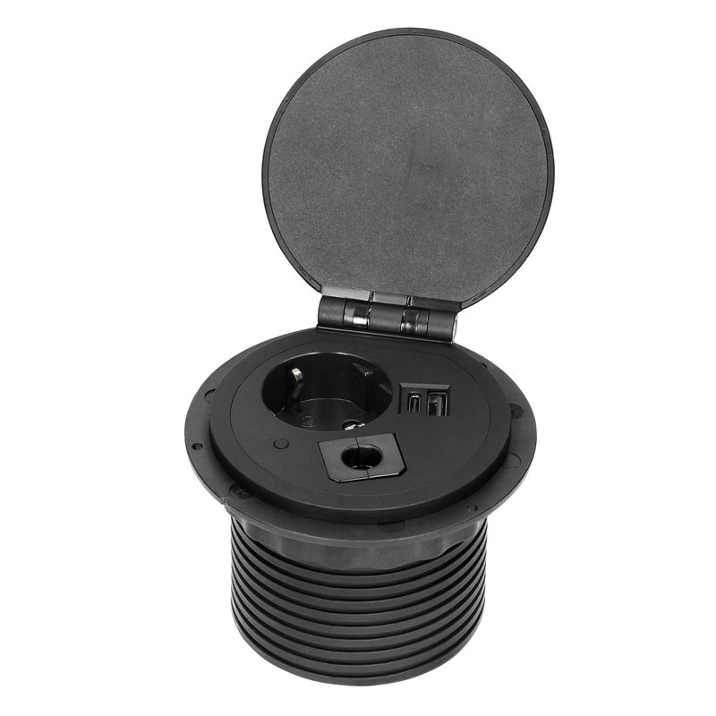 GNIAZDO MEBLOWE O8CM WPUSZCZANE W BLAT Z ŁADOWARKĄ INDUKCYJNĄ, ŁADOWARKĄ USB Z 2 GNIAZDAMI A I C, PRZELOTKĄ KABLOWĄ Z PRZEWODEM GNIAZDO MEBLOWE O8CM WPUSZCZANE W BLAT Z ŁADOWARKĄ INDUKCYJNĄ, ŁADOWARKĄ USB Z 2 GNIAZDAMI A I C, PRZELOTKĄ KABLOWĄ Z PRZEWODEM