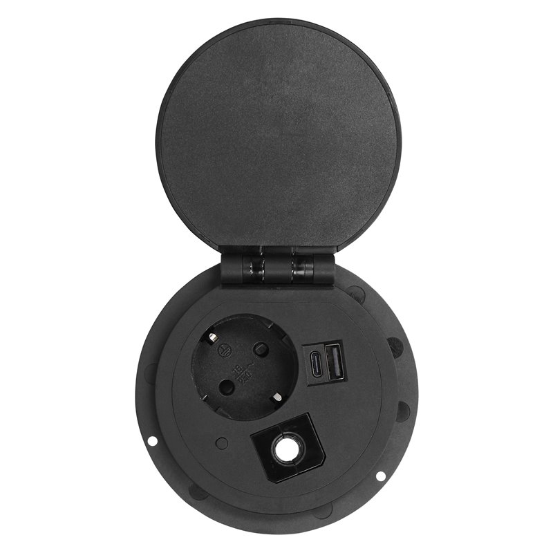 GNIAZDO MEBLOWE O8CM WPUSZCZANE W BLAT Z ŁADOWARKĄ INDUKCYJNĄ, ŁADOWARKĄ USB Z 2 GNIAZDAMI A I C, PRZELOTKĄ KABLOWĄ Z PRZEWODEM GNIAZDO MEBLOWE O8CM WPUSZCZANE W BLAT Z ŁADOWARKĄ INDUKCYJNĄ, ŁADOWARKĄ USB Z 2 GNIAZDAMI A I C, PRZELOTKĄ KABLOWĄ Z PRZEWODEM