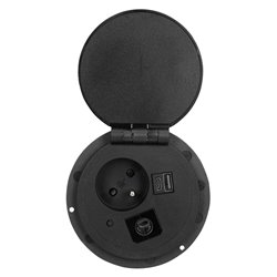 GNIAZDO MEBLOWE O8CM WPUSZCZANE W BLAT Z ŁADOWARKĄ INDUKCYJNĄ, ŁADOWARKĄ USB Z 2 GNIAZDAMI A I C, PRZELOTKĄ KABLOWĄ I PRZEWODEM GNIAZDO MEBLOWE O8CM WPUSZCZANE W BLAT Z ŁADOWARKĄ INDUKCYJNĄ, ŁADOWARKĄ USB Z 2 GNIAZDAMI A I C, PRZELOTKĄ KABLOWĄ I PRZEWODEM