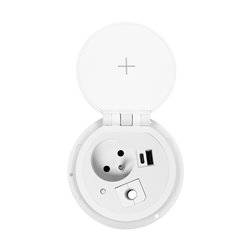 GNIAZDO MEBLOWE O8CM WPUSZCZANE W BLAT Z ŁADOWARKĄ INDUKCYJNĄ, ŁADOWARKĄ USB Z 2 GNIAZDAMI A I C, PRZELOTKĄ KABLOWĄ I PRZEWODEM GNIAZDO MEBLOWE O8CM WPUSZCZANE W BLAT Z ŁADOWARKĄ INDUKCYJNĄ, ŁADOWARKĄ USB Z 2 GNIAZDAMI A I C, PRZELOTKĄ KABLOWĄ I PRZEWODEM