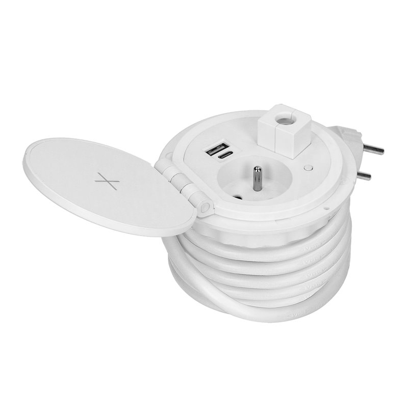 GNIAZDO MEBLOWE O8CM WPUSZCZANE W BLAT Z ŁADOWARKĄ INDUKCYJNĄ, ŁADOWARKĄ USB Z 2 GNIAZDAMI A I C, PRZELOTKĄ KABLOWĄ I PRZEWODEM GNIAZDO MEBLOWE O8CM WPUSZCZANE W BLAT Z ŁADOWARKĄ INDUKCYJNĄ, ŁADOWARKĄ USB Z 2 GNIAZDAMI A I C, PRZELOTKĄ KABLOWĄ I PRZEWODEM