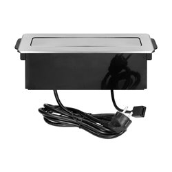 GNIAZDO MEBLOWE WYSUWANE Z BLATU Z PŁASKIM FREZOWANYM RANTEM, ŁADOWARKĄ USB I PRZEWODEM 2M, 2X2P+Z (SCHUKO), 2 X USB (TYP A), H GNIAZDO MEBLOWE WYSUWANE Z BLATU Z PŁASKIM FREZOWANYM RANTEM, ŁADOWARKĄ USB I PRZEWODEM 2M, 2X2P+Z (SCHUKO), 2 X USB (TYP A), H