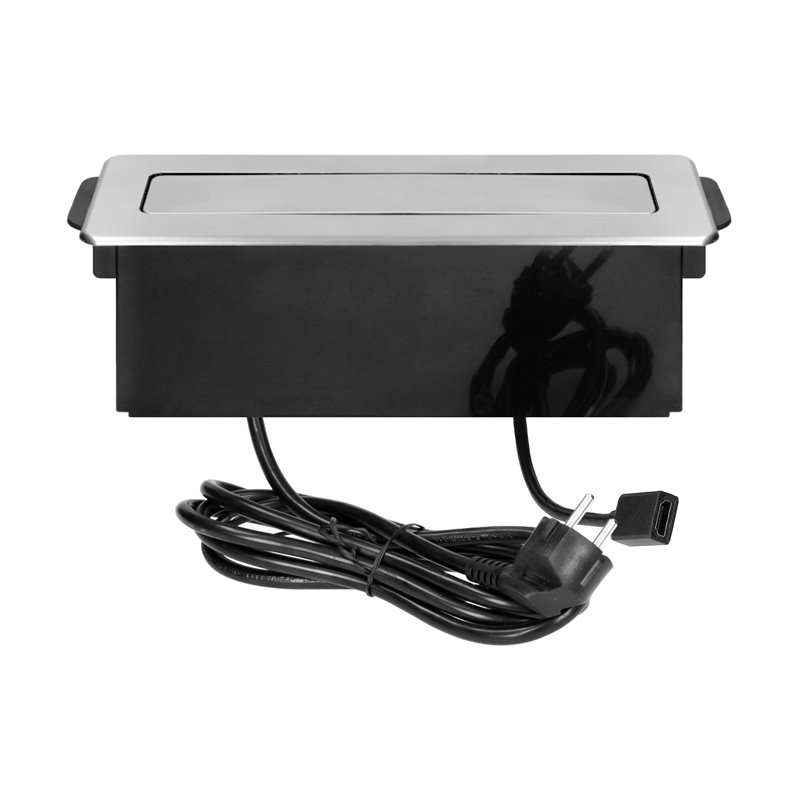 GNIAZDO MEBLOWE WYSUWANE Z BLATU Z PŁASKIM FREZOWANYM RANTEM, ŁADOWARKĄ USB I PRZEWODEM 2M, 2X2P+Z, 2 X USB (TYP A), HDMI, 3X1, GNIAZDO MEBLOWE WYSUWANE Z BLATU Z PŁASKIM FREZOWANYM RANTEM, ŁADOWARKĄ USB I PRZEWODEM 2M, 2X2P+Z, 2 X USB (TYP A), HDMI, 3X1,