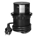GNIAZDO MEBLOWE O10CM WYSUWANE Z BLATU Z ŁADOWARKĄ INDUKCYJNĄ, ŁADOWARKĄ USB I PRZEWODEM 1,5M, 3X2P+Z, QI 1.2.4 MAX. 10W, USB A+ GNIAZDO MEBLOWE O10CM WYSUWANE Z BLATU Z ŁADOWARKĄ INDUKCYJNĄ, ŁADOWARKĄ USB I PRZEWODEM 1,5M, 3X2P+Z, QI 1.2.4 MAX. 10W, USB A+
