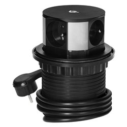 GNIAZDO MEBLOWE O10CM WYSUWANE Z BLATU Z ŁADOWARKĄ INDUKCYJNĄ, ŁADOWARKĄ USB I PRZEWODEM 1,5M, 3X2P+Z, QI 1.2.4 MAX. 10W, USB A+ GNIAZDO MEBLOWE O10CM WYSUWANE Z BLATU Z ŁADOWARKĄ INDUKCYJNĄ, ŁADOWARKĄ USB I PRZEWODEM 1,5M, 3X2P+Z, QI 1.2.4 MAX. 10W, USB A+