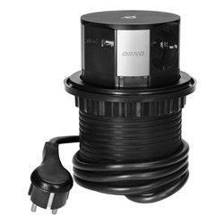 GNIAZDO MEBLOWE O10CM WYSUWANE Z BLATU Z ŁADOWARKĄ INDUKCYJNĄ, ŁADOWARKĄ USB I PRZEWODEM 1,5M, 3X2P+Z (SCHUKO), QI 1.2.4 MAX. 10 GNIAZDO MEBLOWE O10CM WYSUWANE Z BLATU Z ŁADOWARKĄ INDUKCYJNĄ, ŁADOWARKĄ USB I PRZEWODEM 1,5M, 3X2P+Z (SCHUKO), QI 1.2.4 MAX. 10