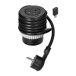 GNIAZDO WPUSZCZANE W BLAT 2P+Z Z SYSTEMEM EASYEJECT, USB 3.0, 1,5M + PRZEJŚCIÓWKA DO USB ORNO GNIAZDO WPUSZCZANE W BLAT 2P+Z Z SYSTEMEM EASYEJECT, USB 3.0, 1,5M + PRZEJŚCIÓWKA DO USB ORNO