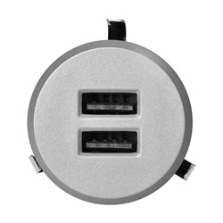 ŁADOWARKA 2XUSB 3,4A, WPUSZCZANA W BLAT, SREBRNA ORNO ŁADOWARKA 2XUSB 3,4A, WPUSZCZANA W BLAT, SREBRNA ORNO