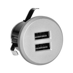 ŁADOWARKA 2XUSB 3,4A, WPUSZCZANA W BLAT, SREBRNA ORNO ŁADOWARKA 2XUSB 3,4A, WPUSZCZANA W BLAT, SREBRNA ORNO