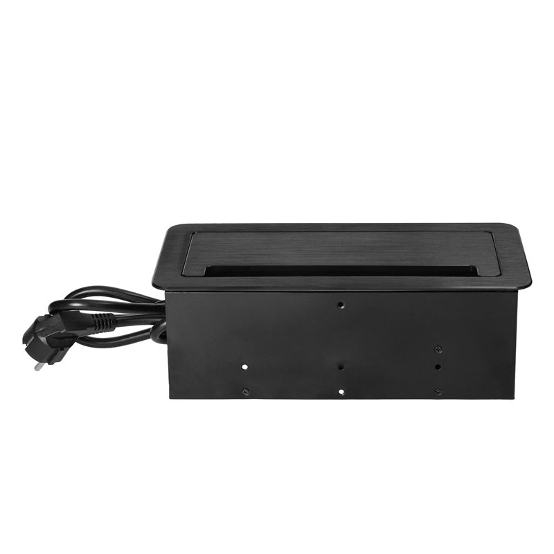 GNIAZDO MEBLOWE WPUSZCZANE W BLAT Z PŁASKIM FREZOWANYM RANTEM, SZCZOTKĄ PRZECIWKURZOWĄ, ŁADOWARKĄ USB I PRZEWODEM 1,5M, 2X2P+Z S GNIAZDO MEBLOWE WPUSZCZANE W BLAT Z PŁASKIM FREZOWANYM RANTEM, SZCZOTKĄ PRZECIWKURZOWĄ, ŁADOWARKĄ USB I PRZEWODEM 1,5M, 2X2P+Z S