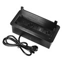 GNIAZDO MEBLOWE WPUSZCZANE W BLAT Z PŁASKIM FREZOWANYM RANTEM, SZCZOTKĄ PRZECIWKURZOWĄ, ŁADOWARKĄ USB I PRZEWODEM 1,5M, 2X2P+Z, GNIAZDO MEBLOWE WPUSZCZANE W BLAT Z PŁASKIM FREZOWANYM RANTEM, SZCZOTKĄ PRZECIWKURZOWĄ, ŁADOWARKĄ USB I PRZEWODEM 1,5M, 2X2P+Z,