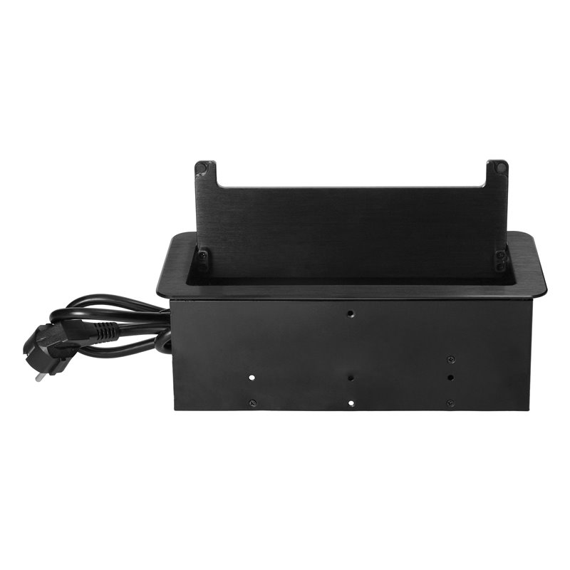 GNIAZDO MEBLOWE WPUSZCZANE W BLAT Z PŁASKIM FREZOWANYM RANTEM, SZCZOTKĄ PRZECIWKURZOWĄ, ŁADOWARKĄ USB I PRZEWODEM 1,5M, 2X2P+Z, GNIAZDO MEBLOWE WPUSZCZANE W BLAT Z PŁASKIM FREZOWANYM RANTEM, SZCZOTKĄ PRZECIWKURZOWĄ, ŁADOWARKĄ USB I PRZEWODEM 1,5M, 2X2P+Z,