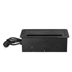 GNIAZDO MEBLOWE WPUSZCZANE W BLAT Z PŁASKIM FREZOWANYM RANTEM, SZCZOTKĄ PRZECIWKURZOWĄ, ŁADOWARKĄ USB I PRZEWODEM 1,5M, 2X2P+Z, GNIAZDO MEBLOWE WPUSZCZANE W BLAT Z PŁASKIM FREZOWANYM RANTEM, SZCZOTKĄ PRZECIWKURZOWĄ, ŁADOWARKĄ USB I PRZEWODEM 1,5M, 2X2P+Z,