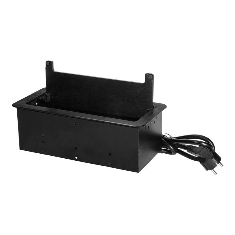 GNIAZDO MEBLOWE WPUSZCZANE W BLAT Z PŁASKIM FREZOWANYM RANTEM, SZCZOTKĄ PRZECIWKURZOWĄ, ŁADOWARKĄ USB I PRZEWODEM 1,5M, 2X2P+Z, GNIAZDO MEBLOWE WPUSZCZANE W BLAT Z PŁASKIM FREZOWANYM RANTEM, SZCZOTKĄ PRZECIWKURZOWĄ, ŁADOWARKĄ USB I PRZEWODEM 1,5M, 2X2P+Z,