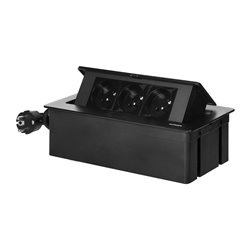 GNIAZDO MEBLOWE REDE, 3X2P+Z Z PRZEWODEM 1,5M, CZARNE ORNO GNIAZDO MEBLOWE REDE, 3X2P+Z Z PRZEWODEM 1,5M, CZARNE ORNO