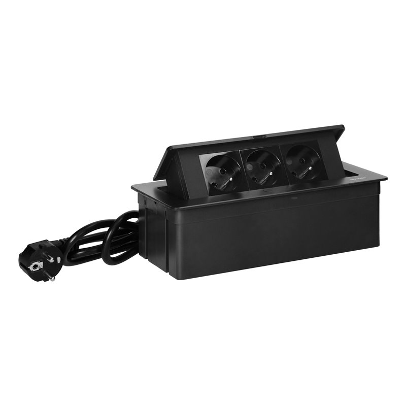 GNIAZDO MEBLOWE REDE, 3X2P+Z Z PRZEWODEM 1,5M, CZARNE ORNO GNIAZDO MEBLOWE REDE, 3X2P+Z Z PRZEWODEM 1,5M, CZARNE ORNO
