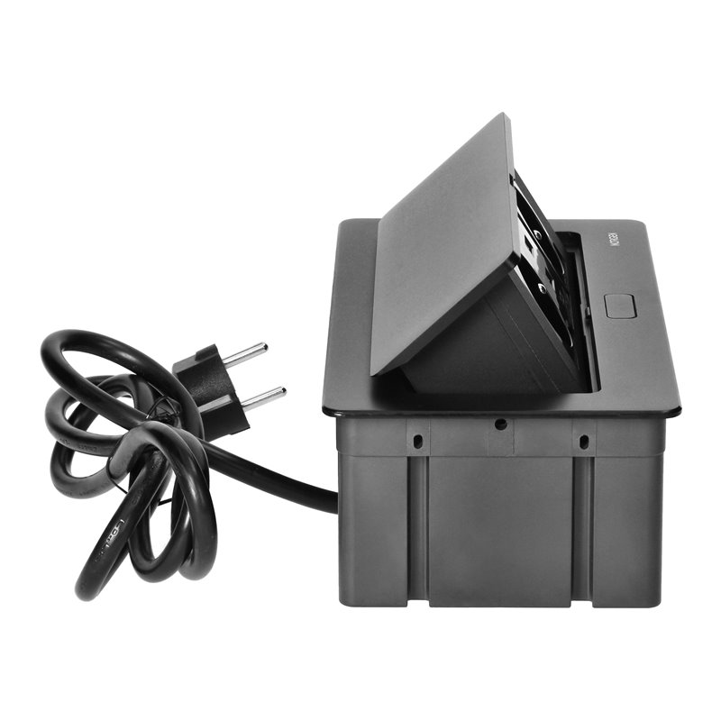 GNIAZDO MEBLOWE REDE, 2X2P+Z, 2XUSB Z PRZEWODEM 1,5M, CZARNE ORNO GNIAZDO MEBLOWE REDE, 2X2P+Z, 2XUSB Z PRZEWODEM 1,5M, CZARNE ORNO