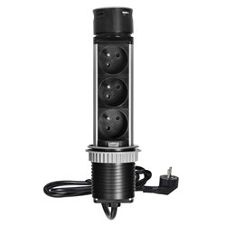 WPUSZCZANE GNIAZDO MEBLOWE O6CM Z ŁADOWARKĄ USB I PRZEWODEM 1,5M, 3X2P+Z, 2XUSB (TYP A I TYP C), INOX ORNO WPUSZCZANE GNIAZDO MEBLOWE O6CM Z ŁADOWARKĄ USB I PRZEWODEM 1,5M, 3X2P+Z, 2XUSB (TYP A I TYP C), INOX ORNO