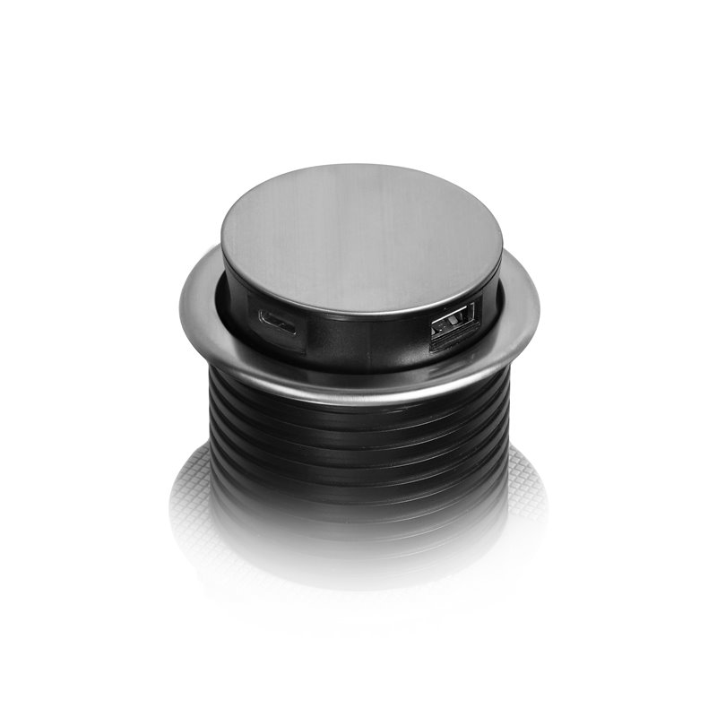 WPUSZCZANE GNIAZDO MEBLOWE O6CM Z ŁADOWARKĄ USB I PRZEWODEM 1,5M, 3X2P+Z (SCHUKO), 2XUSB (TYP A I TYP C), INOX ORNO WPUSZCZANE GNIAZDO MEBLOWE O6CM Z ŁADOWARKĄ USB I PRZEWODEM 1,5M, 3X2P+Z (SCHUKO), 2XUSB (TYP A I TYP C), INOX ORNO