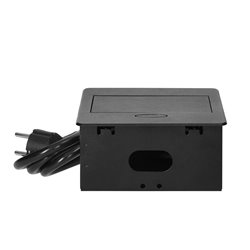 WPUSZCZANE GNIAZDO MEBLOWE Z ŁADOWARKĄ USB I PRZEWODEM 1,5M, 1X2P+Z SCHUKO, 2XUSB (TYP A, 2,1A), PŁASKI RANT FREZOWANY, CZARNY WPUSZCZANE GNIAZDO MEBLOWE Z ŁADOWARKĄ USB I PRZEWODEM 1,5M, 1X2P+Z SCHUKO, 2XUSB (TYP A, 2,1A), PŁASKI RANT FREZOWANY, CZARNY