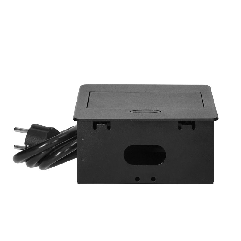 WPUSZCZANE GNIAZDO MEBLOWE Z ŁADOWARKĄ USB I PRZEWODEM 1,5M, 1X2P+Z SCHUKO, 2XUSB (TYP A, 2,1A), PŁASKI RANT FREZOWANY, CZARNY WPUSZCZANE GNIAZDO MEBLOWE Z ŁADOWARKĄ USB I PRZEWODEM 1,5M, 1X2P+Z SCHUKO, 2XUSB (TYP A, 2,1A), PŁASKI RANT FREZOWANY, CZARNY