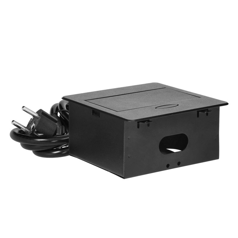 WPUSZCZANE GNIAZDO MEBLOWE Z ŁADOWARKĄ USB I PRZEWODEM 1,5M, 1X2P+Z SCHUKO, 2XUSB (TYP A, 2,1A), PŁASKI RANT FREZOWANY, CZARNY WPUSZCZANE GNIAZDO MEBLOWE Z ŁADOWARKĄ USB I PRZEWODEM 1,5M, 1X2P+Z SCHUKO, 2XUSB (TYP A, 2,1A), PŁASKI RANT FREZOWANY, CZARNY