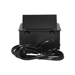 WPUSZCZANE GNIAZDO MEBLOWE Z ŁADOWARKĄ USB I PRZEWODEM 1,5M, 1X2P+Z SCHUKO, 2XUSB (TYP A, 2,1A), PŁASKI RANT FREZOWANY, CZARNY WPUSZCZANE GNIAZDO MEBLOWE Z ŁADOWARKĄ USB I PRZEWODEM 1,5M, 1X2P+Z SCHUKO, 2XUSB (TYP A, 2,1A), PŁASKI RANT FREZOWANY, CZARNY