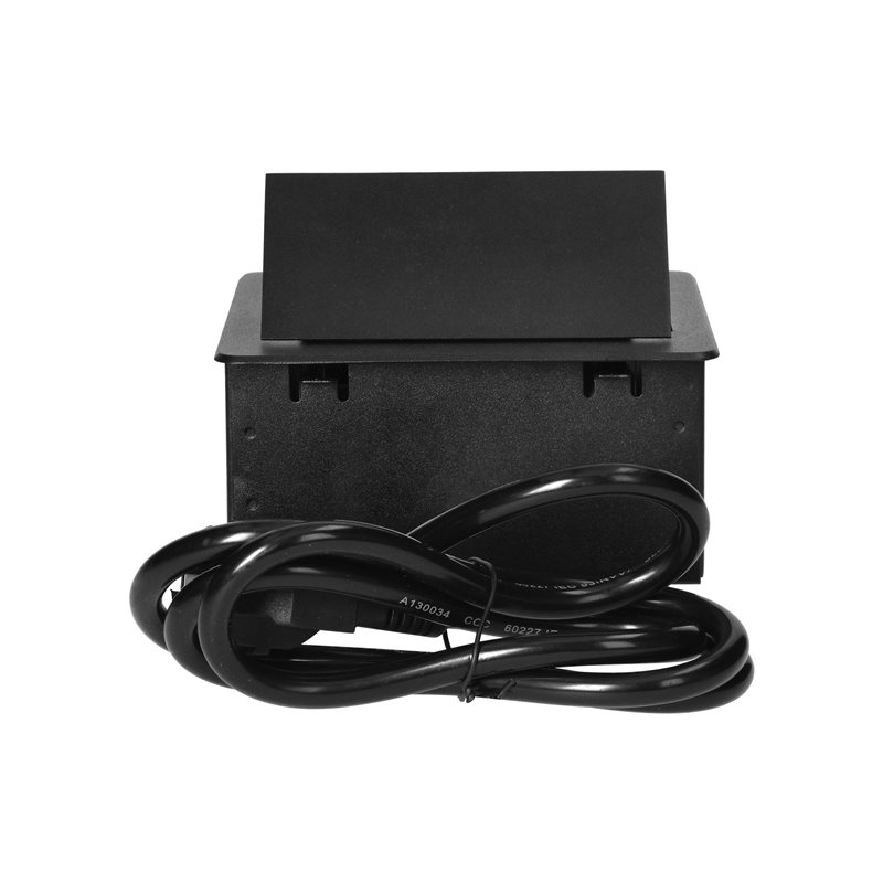 WPUSZCZANE GNIAZDO MEBLOWE Z ŁADOWARKĄ USB I PRZEWODEM 1,5M, 1X2P+Z SCHUKO, 2XUSB (TYP A, 2,1A), PŁASKI RANT FREZOWANY, CZARNY WPUSZCZANE GNIAZDO MEBLOWE Z ŁADOWARKĄ USB I PRZEWODEM 1,5M, 1X2P+Z SCHUKO, 2XUSB (TYP A, 2,1A), PŁASKI RANT FREZOWANY, CZARNY