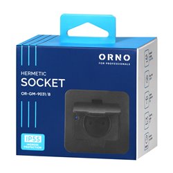 HERMETYCZNE GNIAZDO ELEKTRYCZNE PROSTOKĄTNE, IP55, CZARNE ORNO HERMETYCZNE GNIAZDO ELEKTRYCZNE PROSTOKĄTNE, IP55, CZARNE ORNO