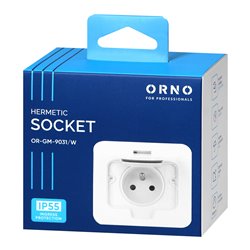 HERMETYCZNE GNIAZDO ELEKTRYCZNE PROSTOKĄTNE, IP55, 1X2P+Z(FRENCH), BIAŁE ORNO HERMETYCZNE GNIAZDO ELEKTRYCZNE PROSTOKĄTNE, IP55, 1X2P+Z(FRENCH), BIAŁE ORNO