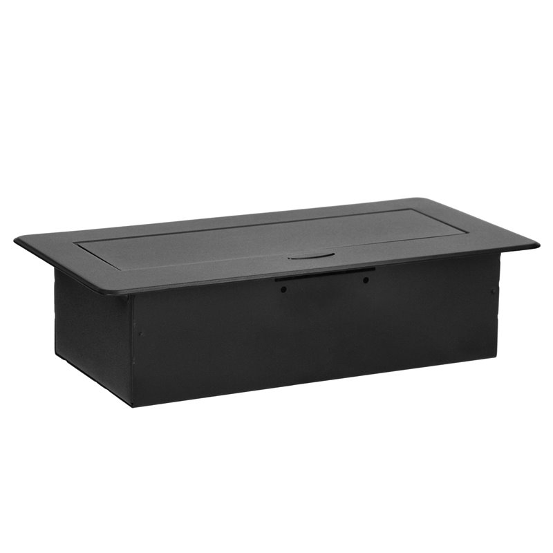 GNIAZDO MEBLOWE WPUSZCZANE W BLAT Z PŁASKIM FREZOWANYM RANTEM I ŁADOWARKĄ USB, 2X2P+Z (SCHUKO),2X USB (TYP A+C 3,6A), CZARNE ORN GNIAZDO MEBLOWE WPUSZCZANE W BLAT Z PŁASKIM FREZOWANYM RANTEM I ŁADOWARKĄ USB, 2X2P+Z (SCHUKO),2X USB (TYP A+C 3,6A), CZARNE ORN