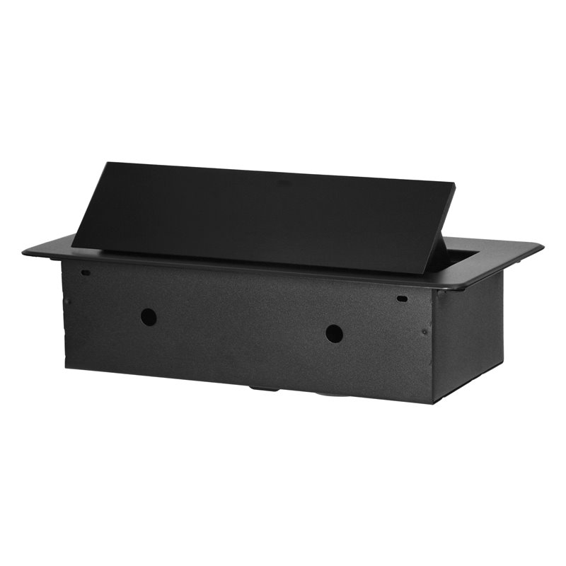 GNIAZDO MEBLOWE WPUSZCZANE W BLAT Z PŁASKIM FREZOWANYM RANTEM I ŁADOWARKĄ USB, 2X2P+Z (SCHUKO),2X USB (TYP A+C 3,6A), CZARNE ORN GNIAZDO MEBLOWE WPUSZCZANE W BLAT Z PŁASKIM FREZOWANYM RANTEM I ŁADOWARKĄ USB, 2X2P+Z (SCHUKO),2X USB (TYP A+C 3,6A), CZARNE ORN