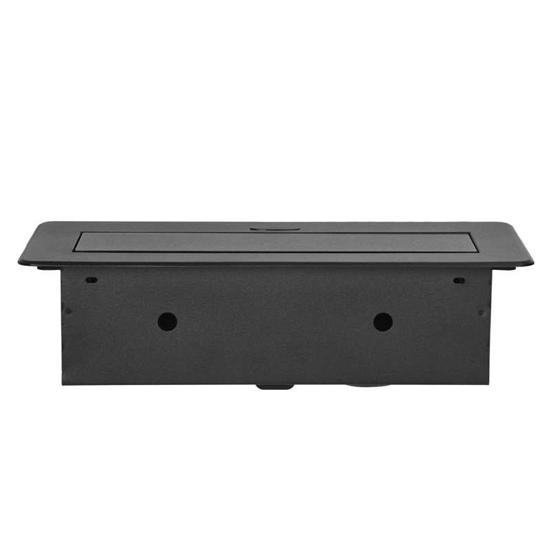 GNIAZDO MEBLOWE WPUSZCZANE W BLAT Z PŁASKIM FREZOWANYM RANTEM I ŁADOWARKĄ USB, 2X2P+Z (SCHUKO),2X USB (TYP A+C 3,6A), CZARNE ORN GNIAZDO MEBLOWE WPUSZCZANE W BLAT Z PŁASKIM FREZOWANYM RANTEM I ŁADOWARKĄ USB, 2X2P+Z (SCHUKO),2X USB (TYP A+C 3,6A), CZARNE ORN